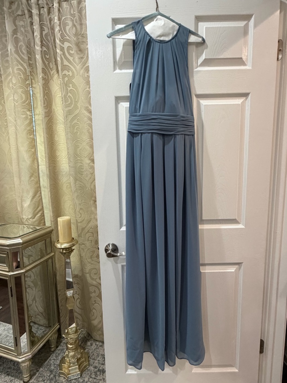 Elegant Sleeveless Dusty Blue Dress
